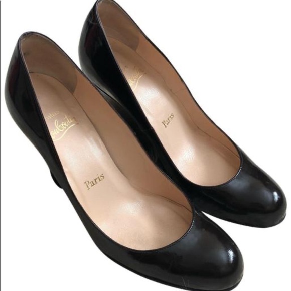 Christian Louboutin Patent Leather Wedge Heels - Picture 1 of 12